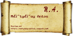 Mátyásy Antos névjegykártya
